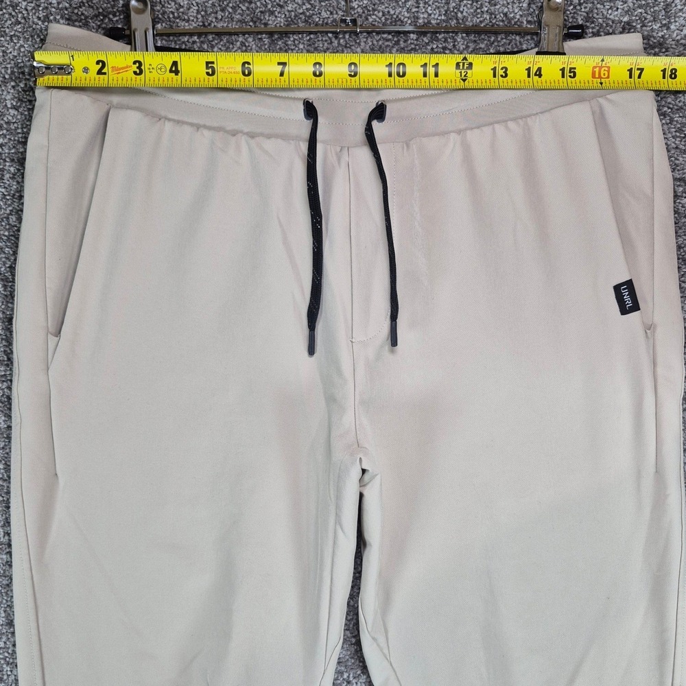 UNRL Performance Pants Apex Mens Large Beige Tan Joggers Athletic Stretch - Picture 5 of 9